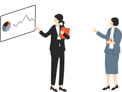 MTGしているイラスト